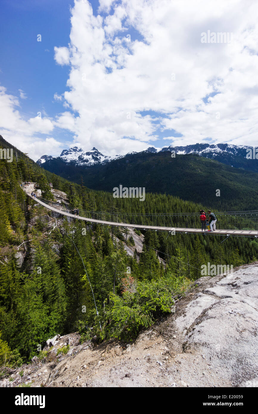 Sky Pilot Suspension Bridge. Sea to Sky Gondola, Squamish, British Columbia, Canada. Stock Photo