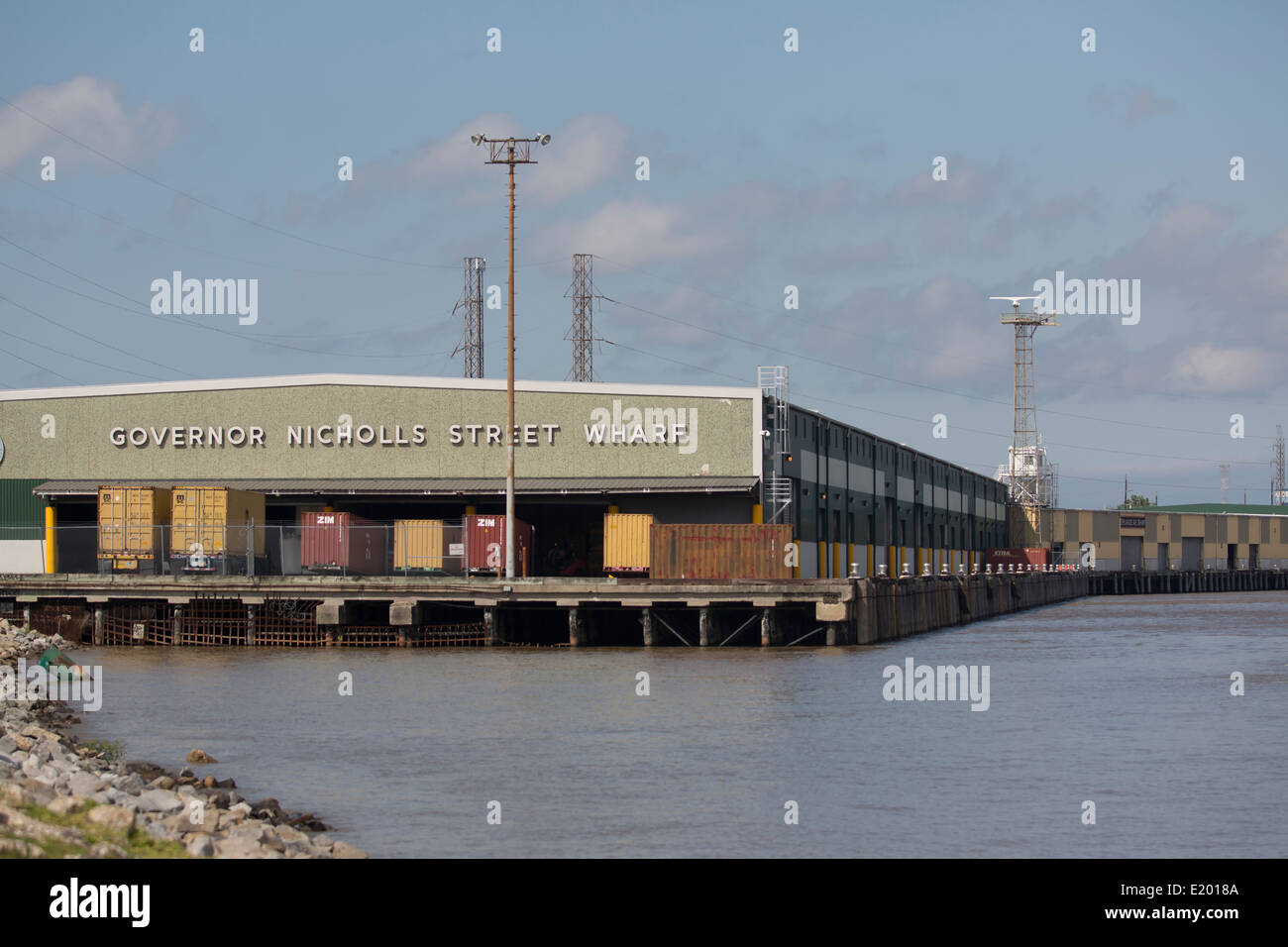 Governor Nicholls Street Wharf in New Orleans, Louisiana, USA. Stock Photo