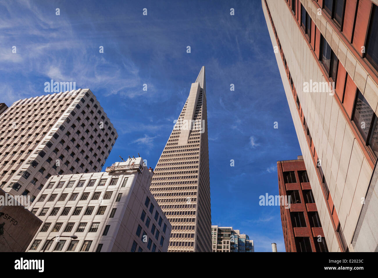 Transamerica building, San Francisco, designed by William Pereira, it is the tallest building in San Francisco and... Stock Photo