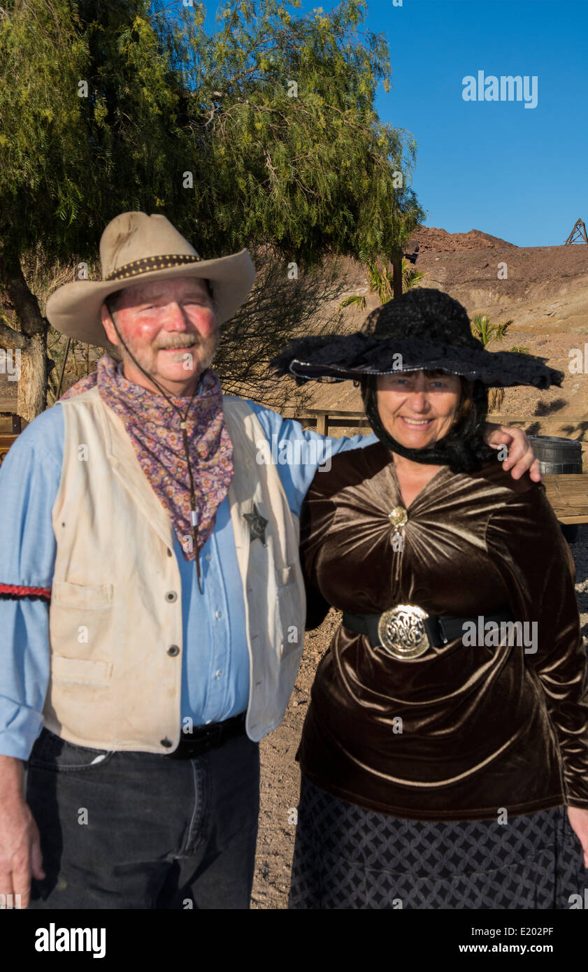 Calico Ghost Town Barstow CA California sheriff and lady in costume for