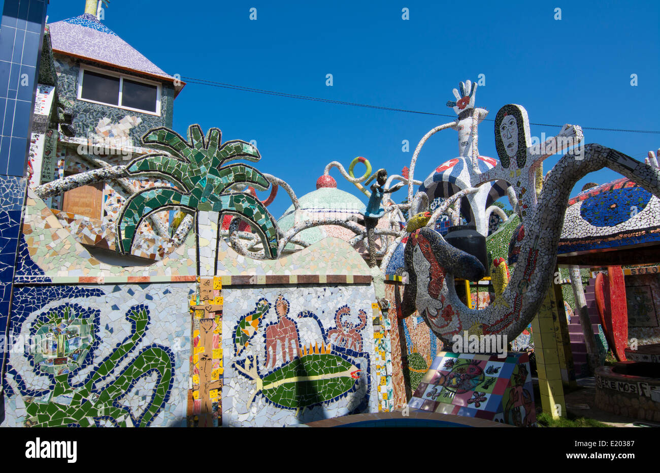 Havana Cuba Wild Ceramics studio of famous artist Jose Fuster in Jamimanitas Habana Stock Photo