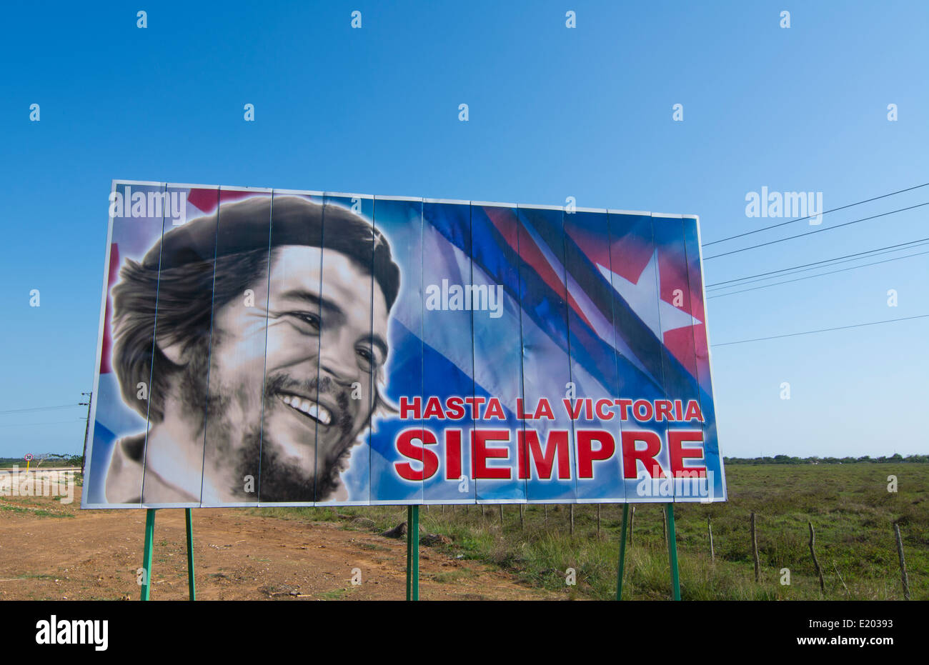 Billboard in Giron Cuba about Bay of Pigs in Spanish saying Ever Onward