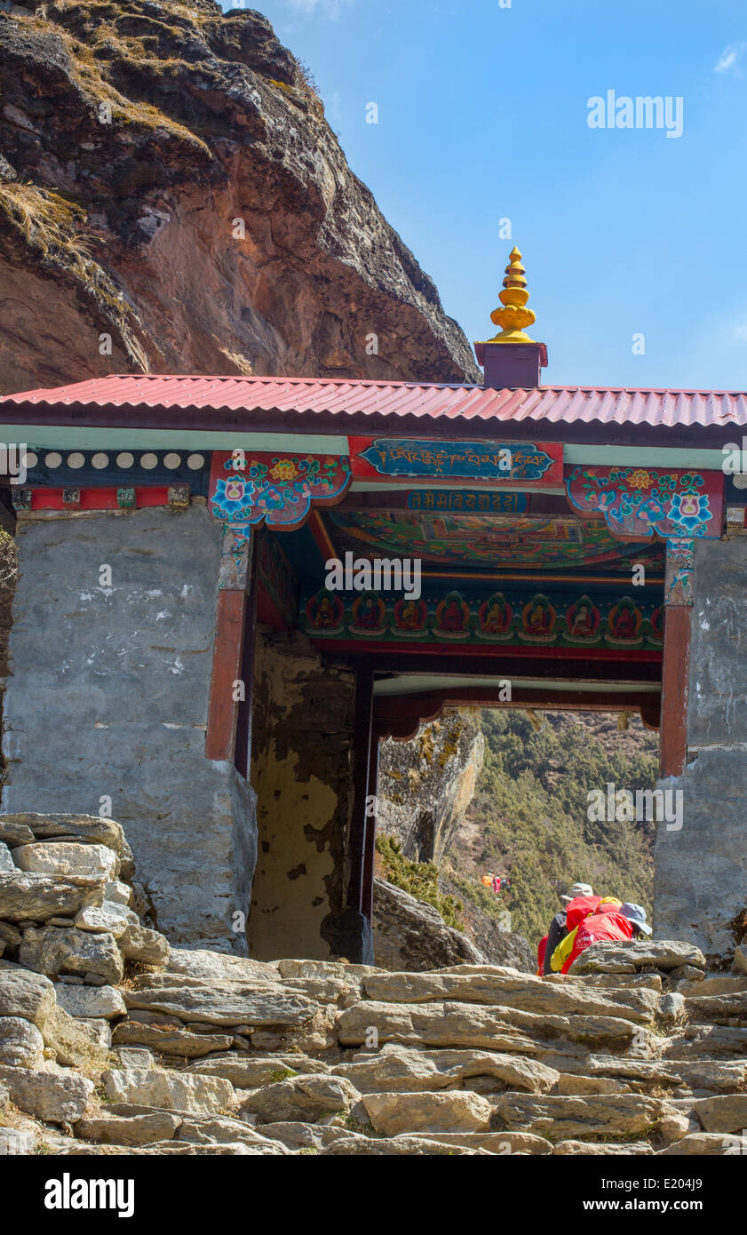 Nepal Gate to the village of Pangboche. Solukhumbu, remote, Mt Everest