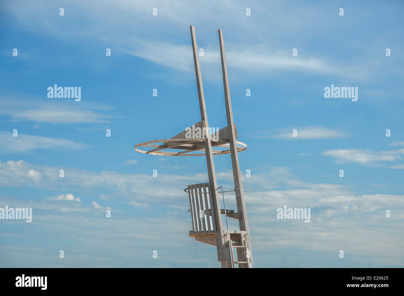 lifeguard station with blue sky background Stock Photo - Alamy
