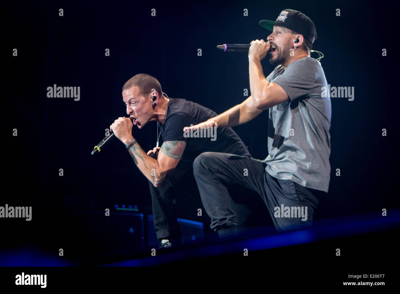 Milan, Italy. 10th June, 2014. The American rock band LINKIN PARK performs live at Ippodromo del Galoppo during 'The Hunting Party Tour 2014' Credit:  Rodolfo Sassano/Alamy Live News Stock Photo