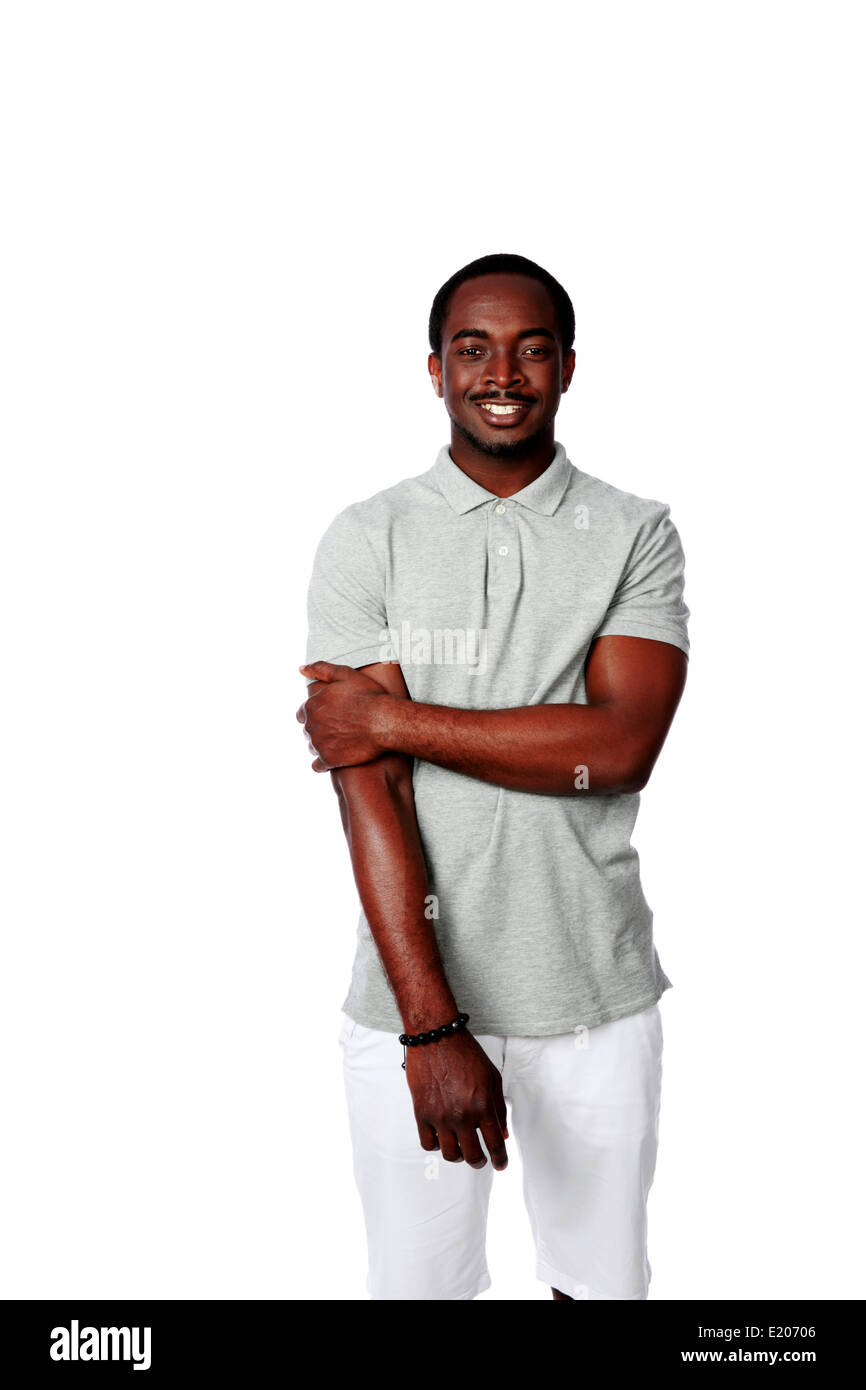Portrait of a happy african man isolated on a white background Stock ...