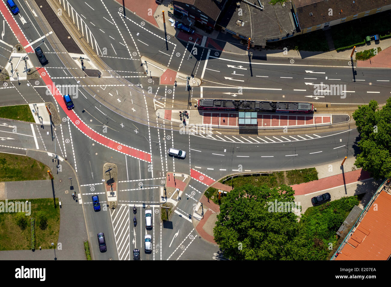Aerial view, Wattenscheider Straße and Gahlensche Straße junction at