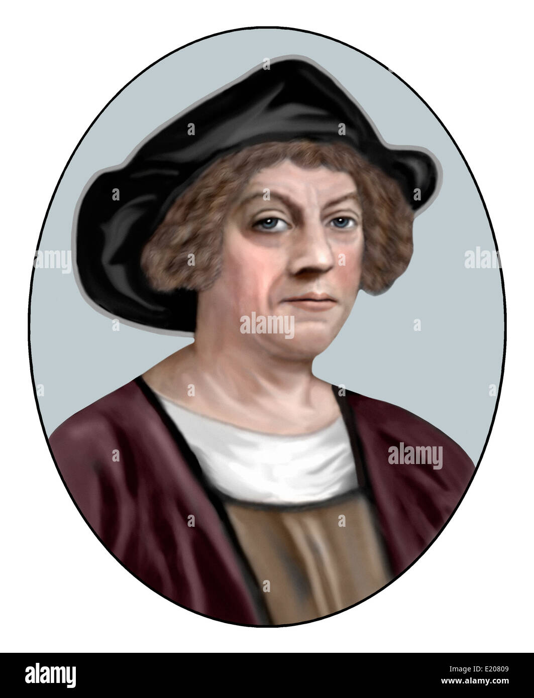 Christopher Columbus; 1451 1506; Italian Explorer, Navigator; Illustration Stock Photo