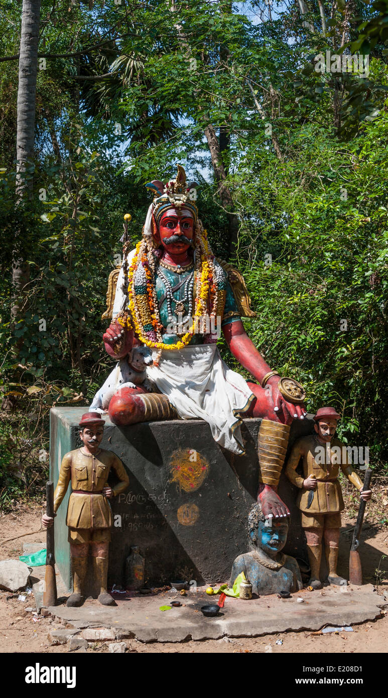 Statue of the god Madurai Veeran, Mandavi, Tamil Nadu, India Stock ...
