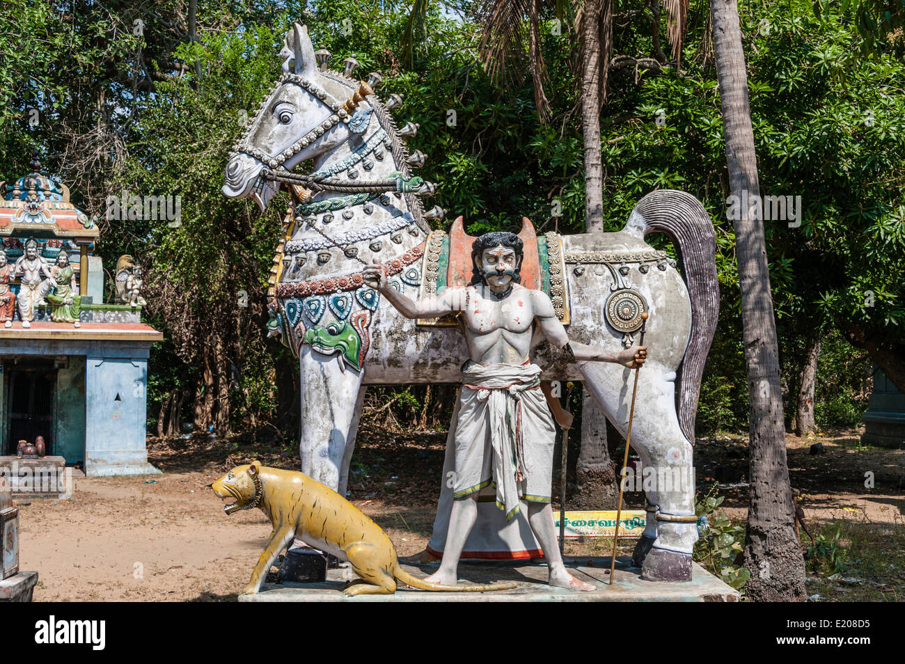 Decorated horse statue statue of the god, temple for the god ...