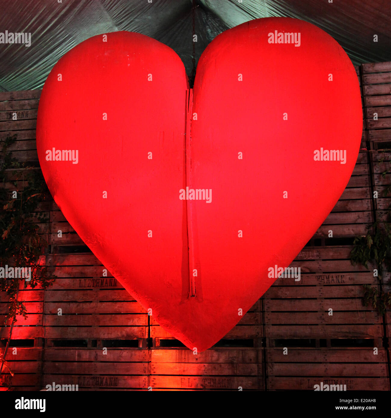 A huge red heart Stock Photo