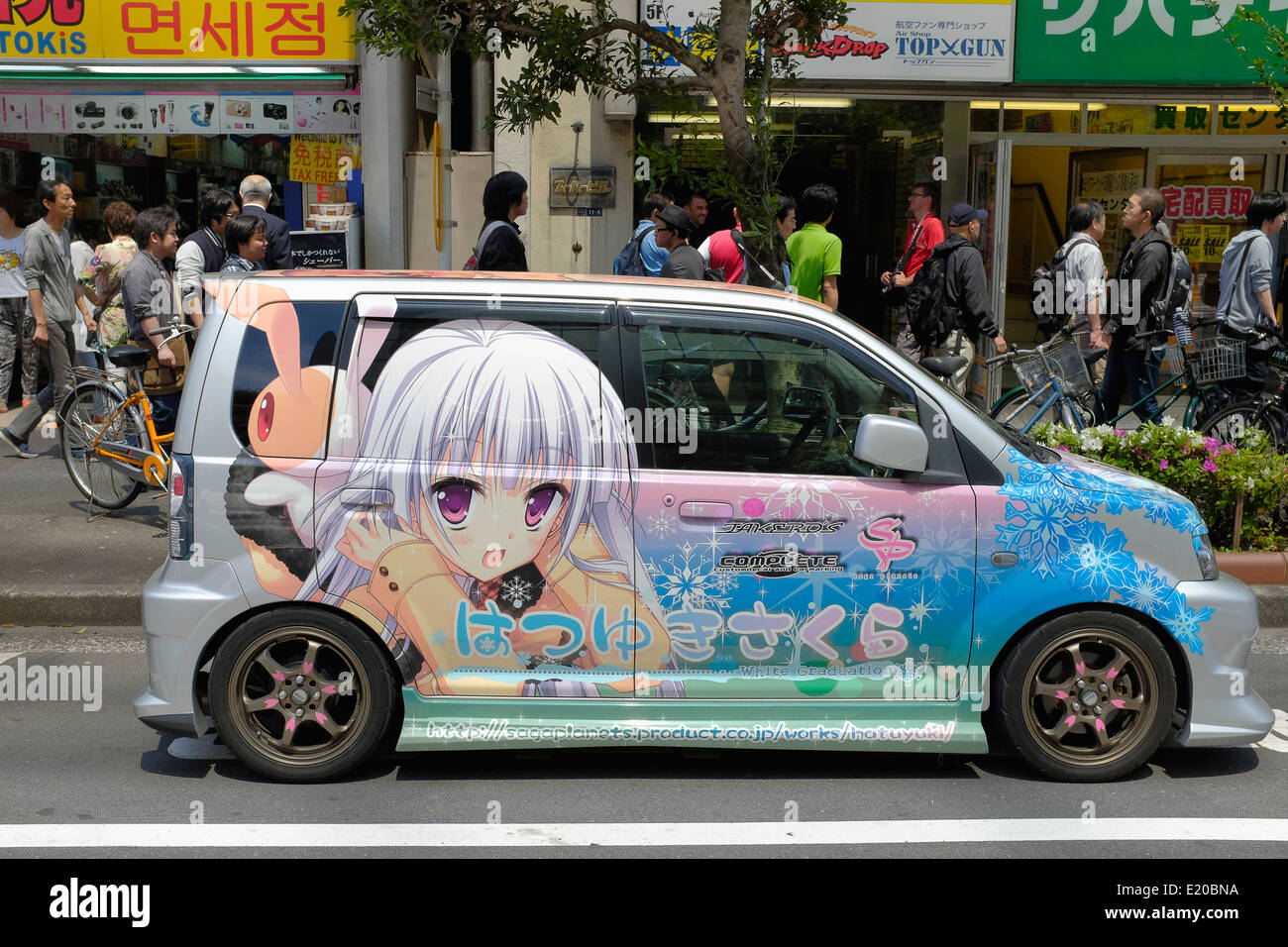 Itasha (decorated vehicles), Akihabara Stock Photo