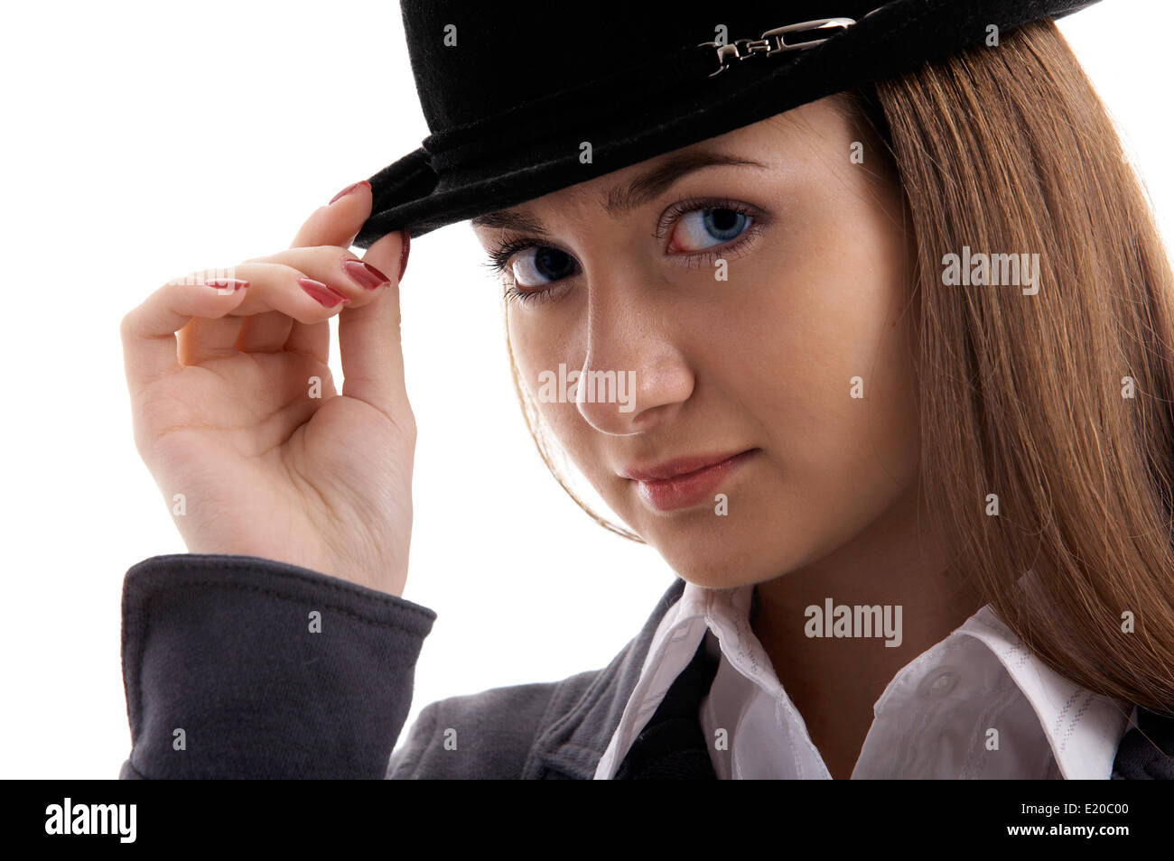 girl in black hat Stock Photo - Alamy