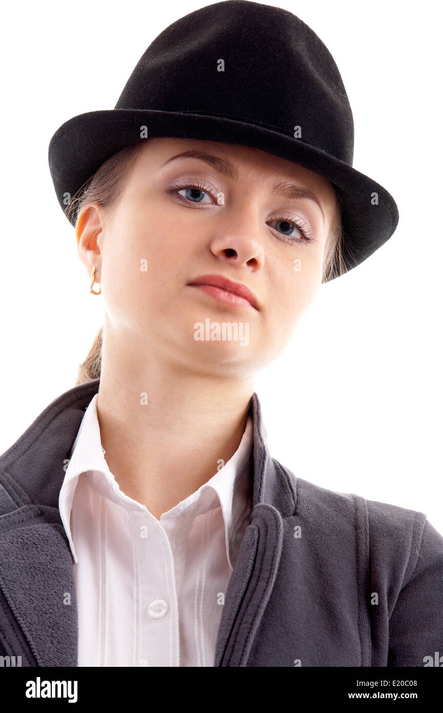 girl in black hat Stock Photo - Alamy