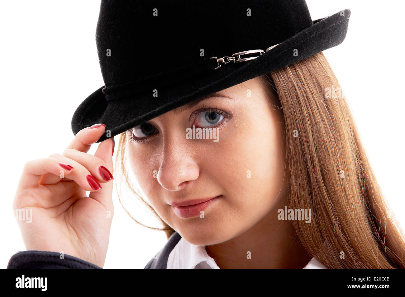 girl in black hat Stock Photo - Alamy
