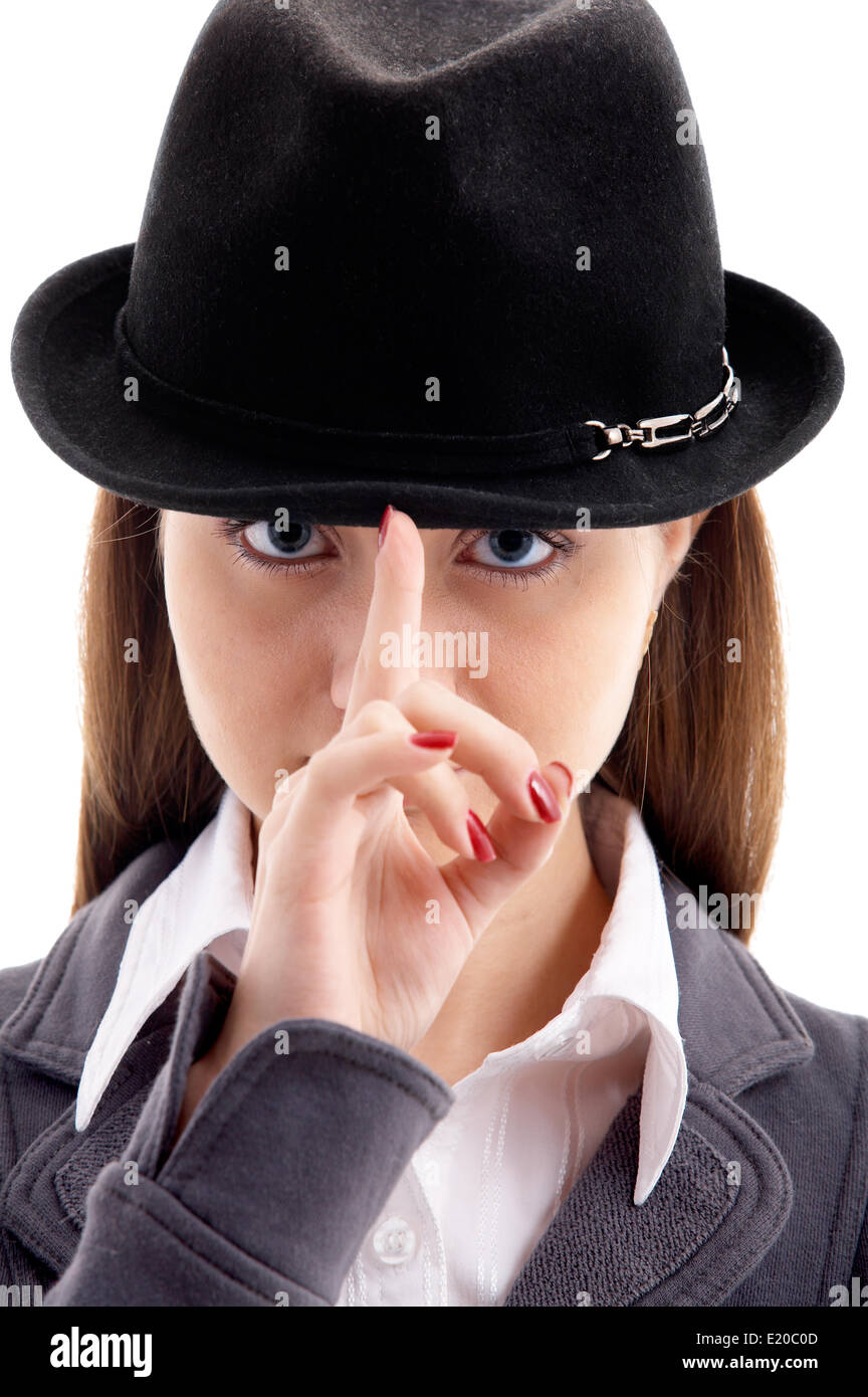 girl in black hat Stock Photo - Alamy