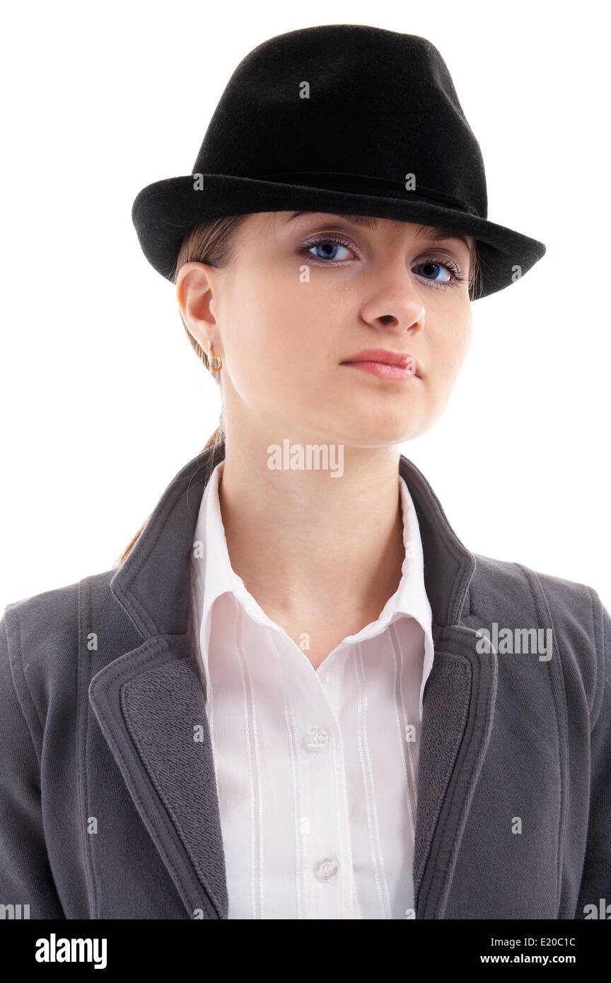 girl in black hat Stock Photo - Alamy