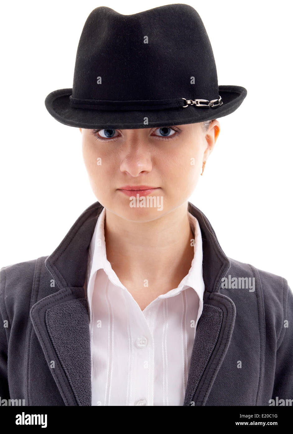 girl in black hat Stock Photo - Alamy
