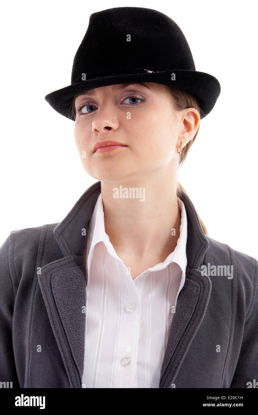 girl in black hat Stock Photo - Alamy