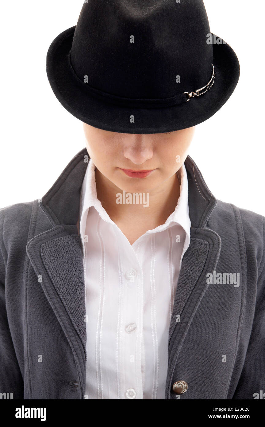 girl in black hat Stock Photo - Alamy