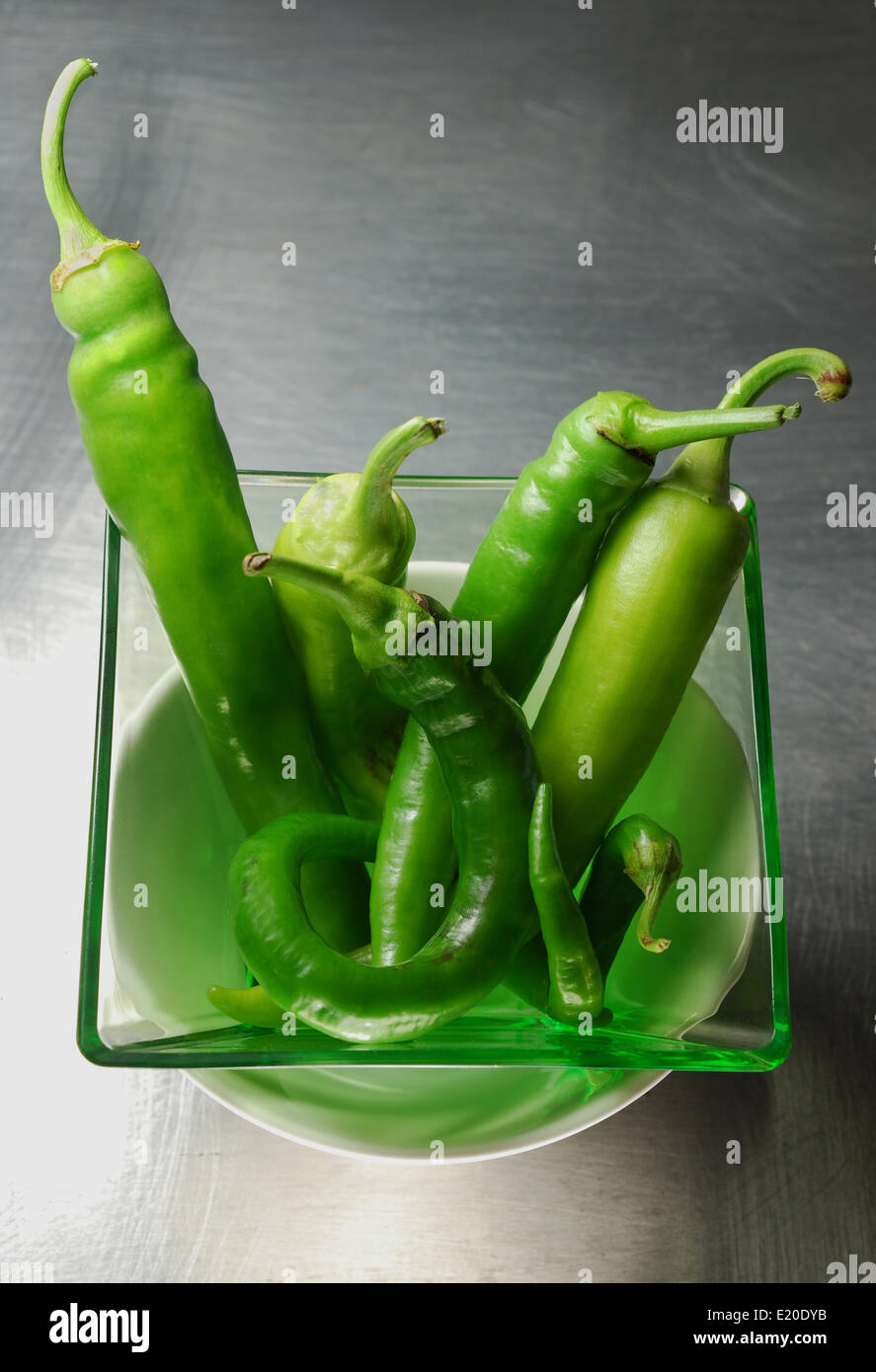 Green chilis Stock Photo