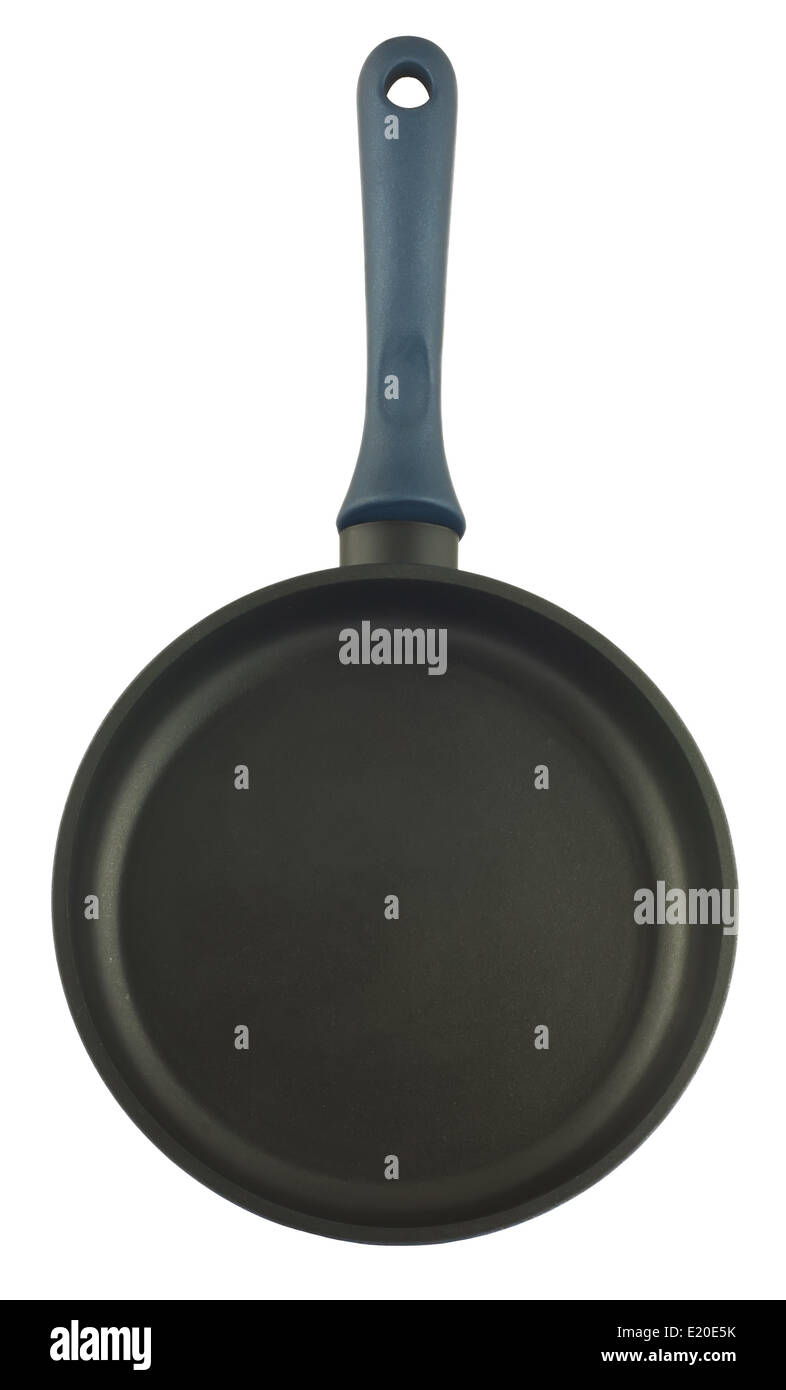 Pan with handle, top view Stock Photo