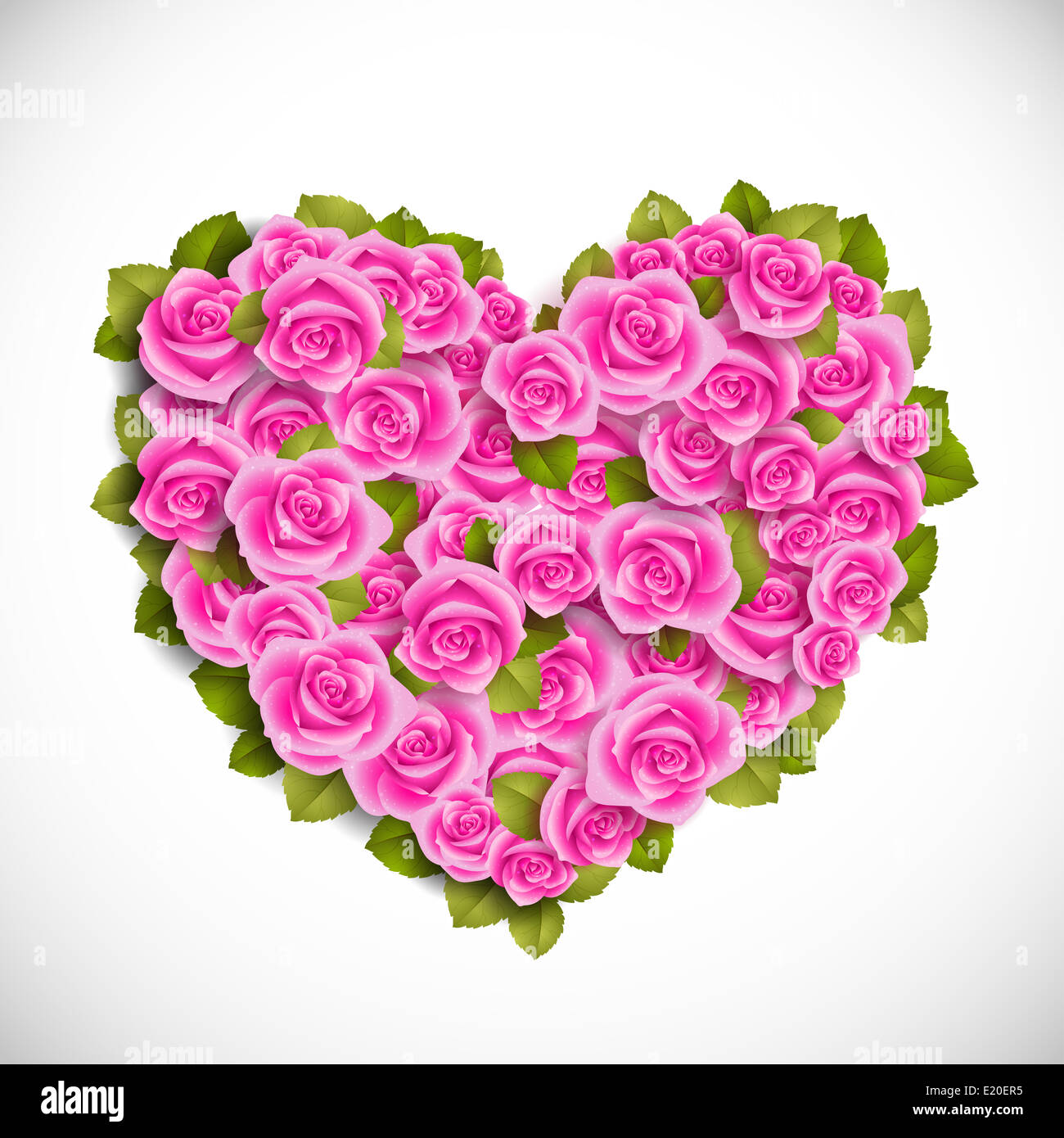 heart of pink roses Stock Photo - Alamy