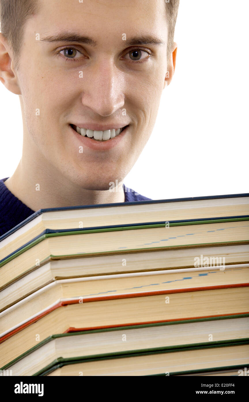 Man with books Stock Photo