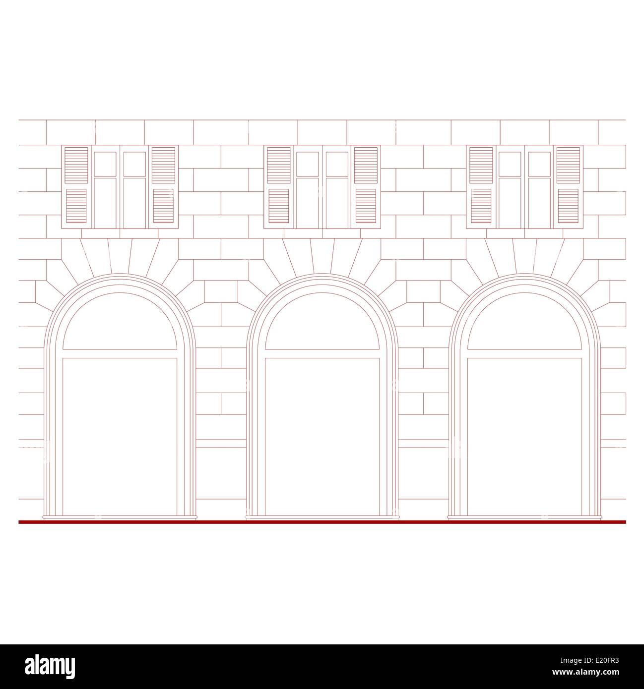 Neoclassical facade Stock Photo