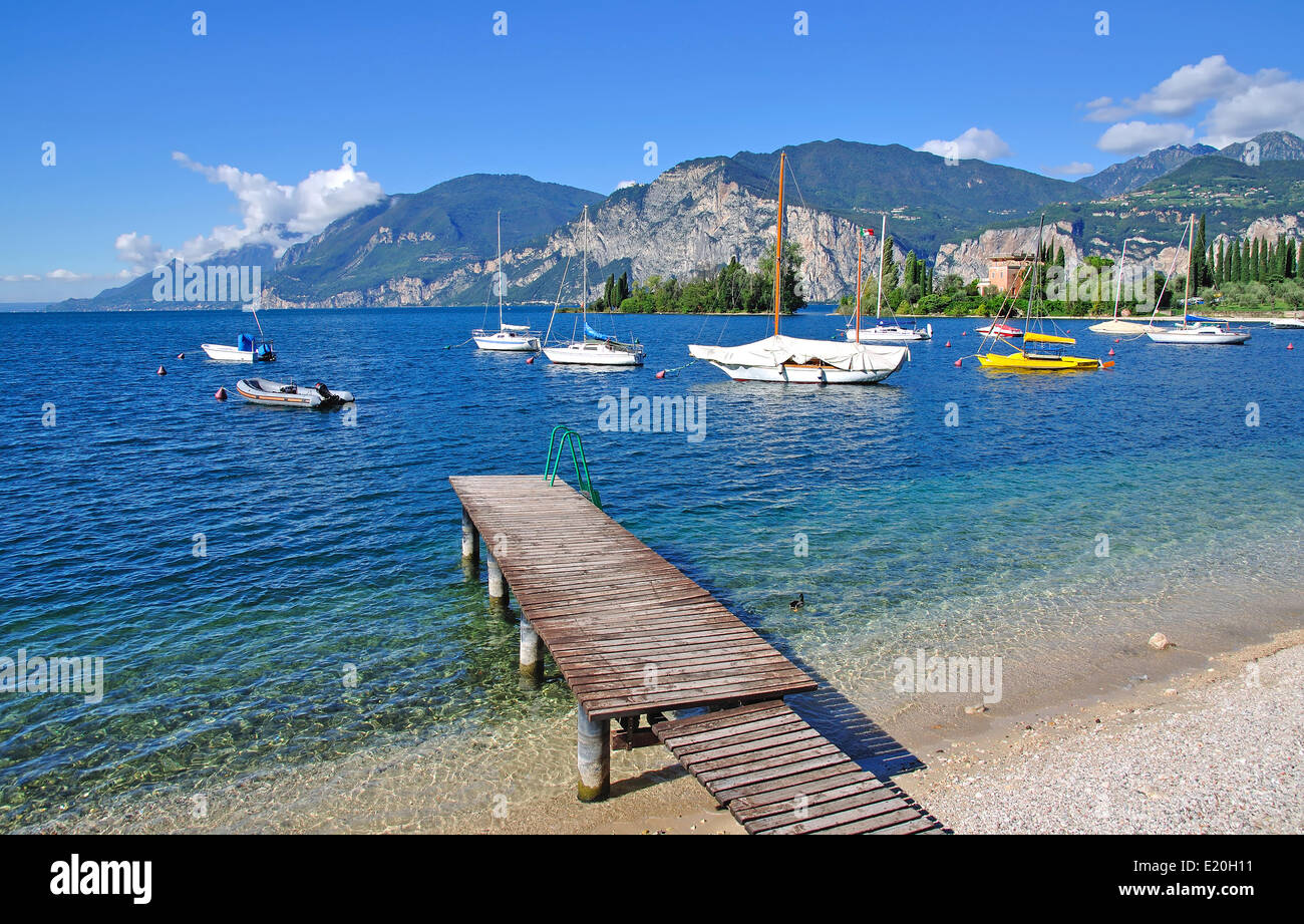 Idyll at Lake Garda Stock Photo