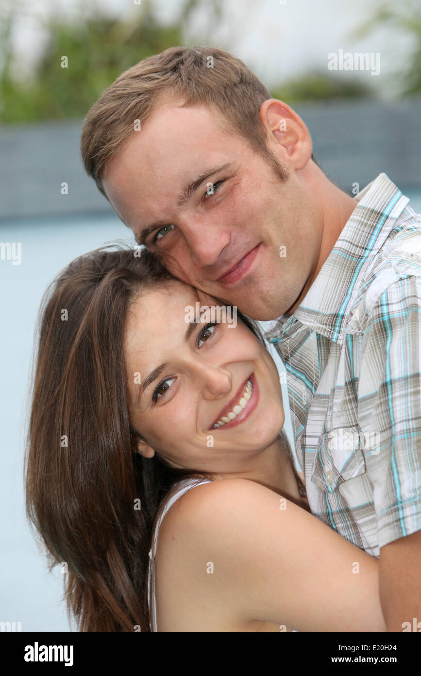 amorous young couple entwined Stock Photo