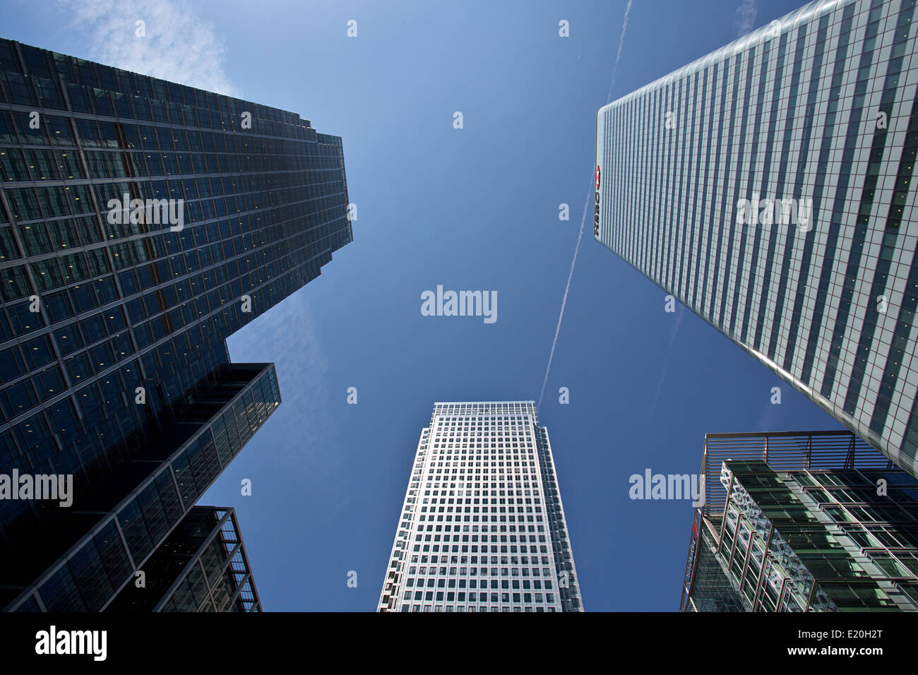 Canary Wharf district of London. Financial district. Stock Photo