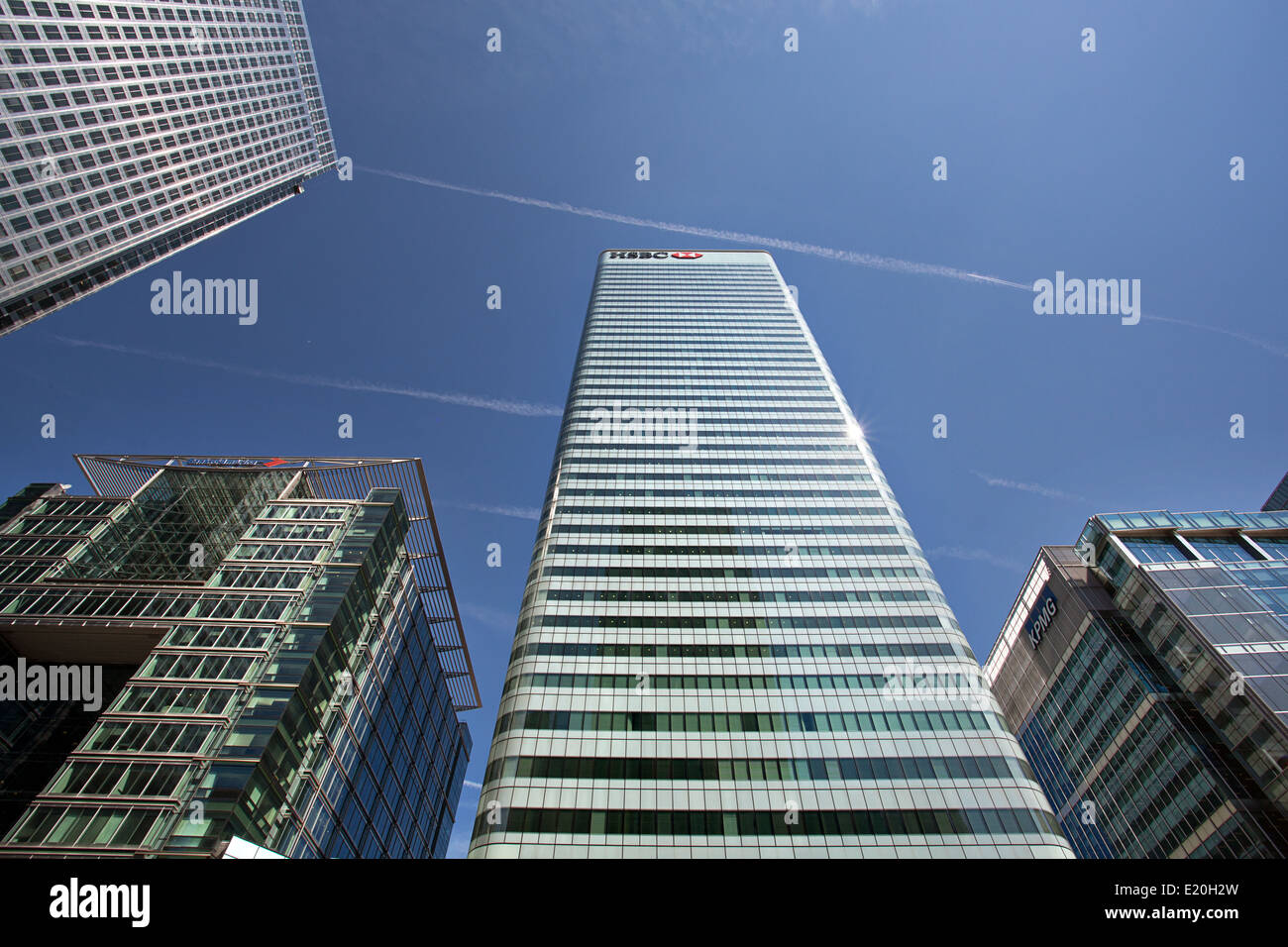Canary Wharf district of London. Financial district. Stock Photo