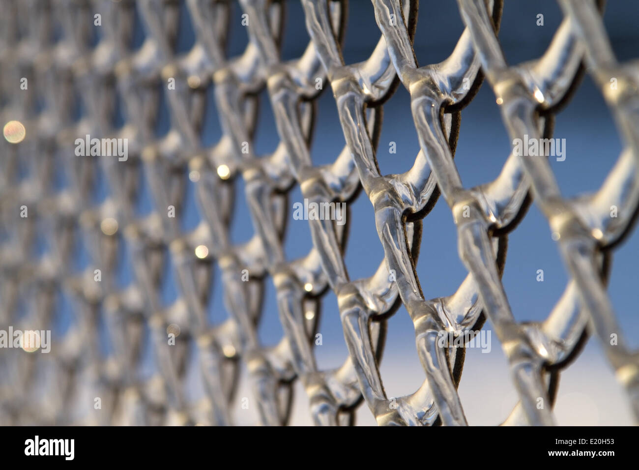 chainlink fence, covered with ice Stock Photo - Alamy
