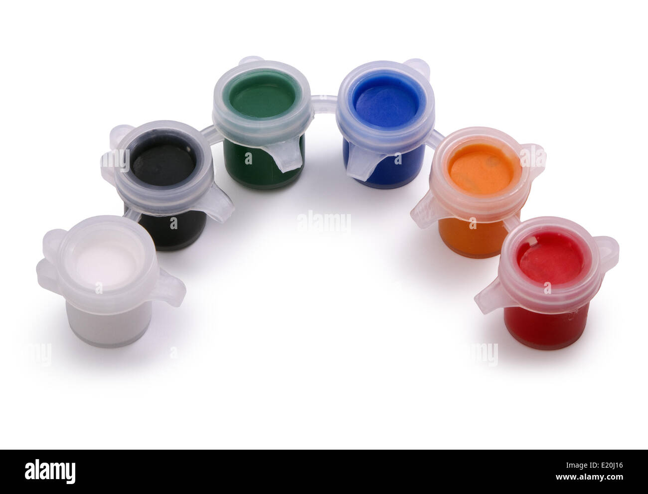 small plastic cups with paint Stock Photo Alamy