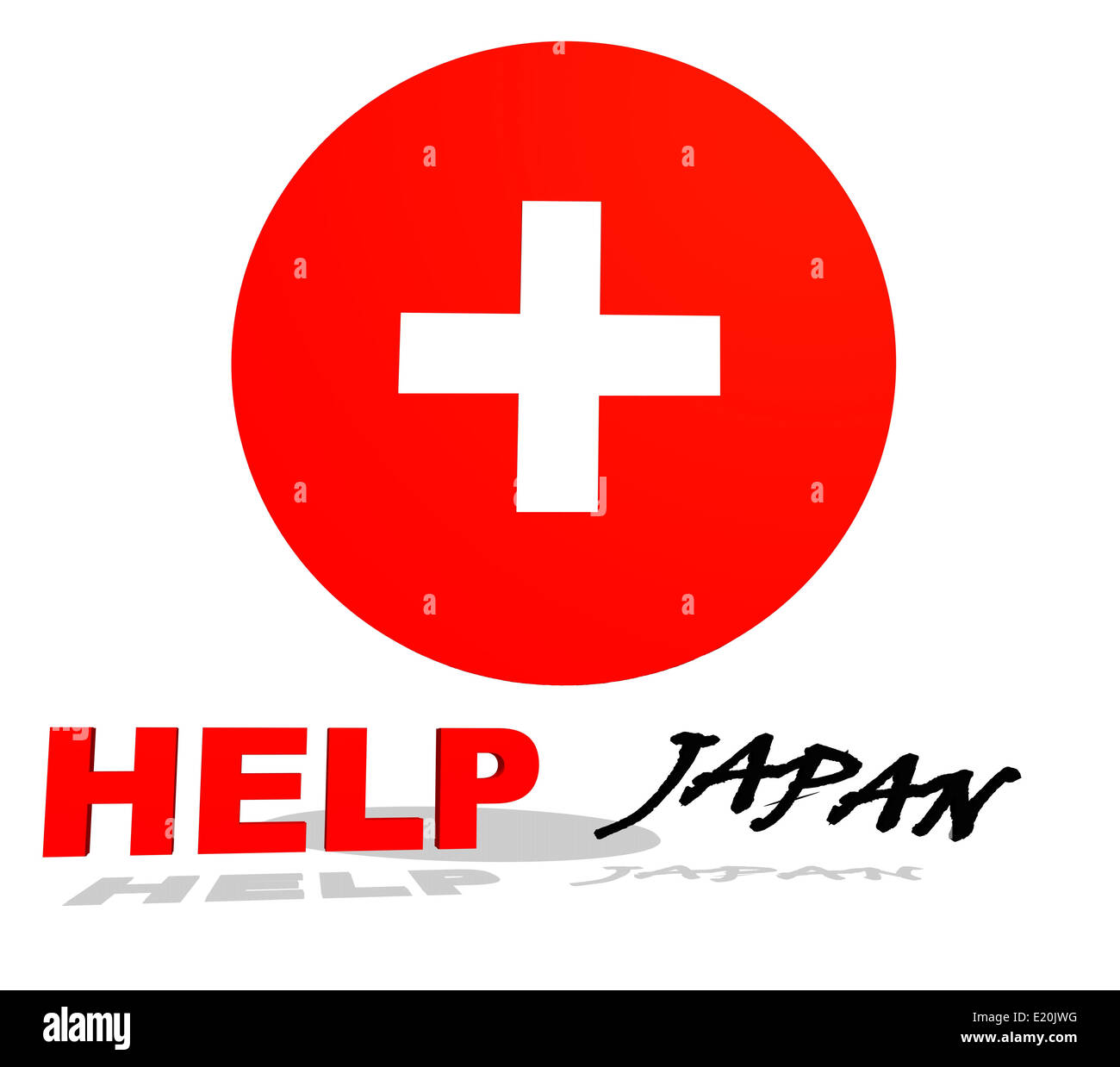 Help Japan square Stock Photo