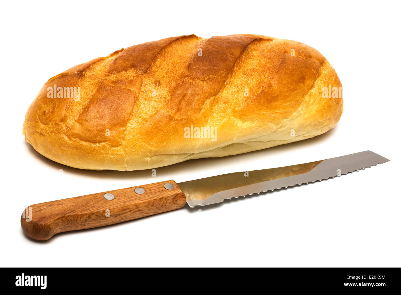 bread and knife Stock Photo