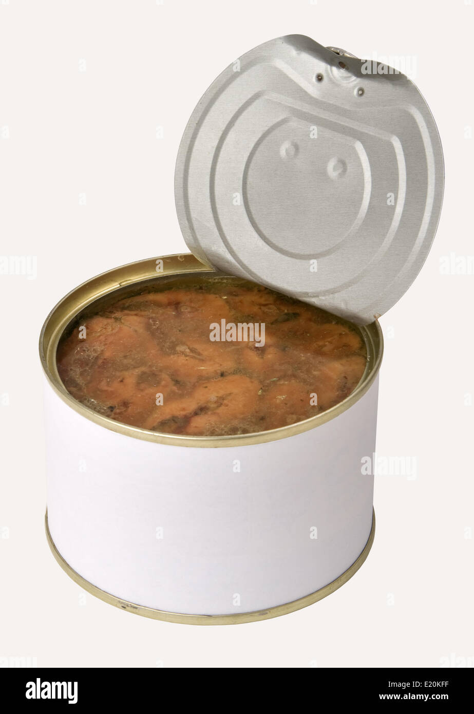 open tin can with fish Stock Photo Alamy