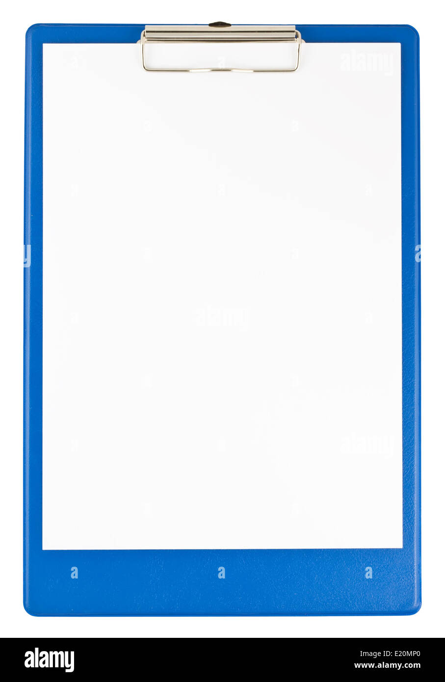 Blue clipboard and paper Stock Photo
