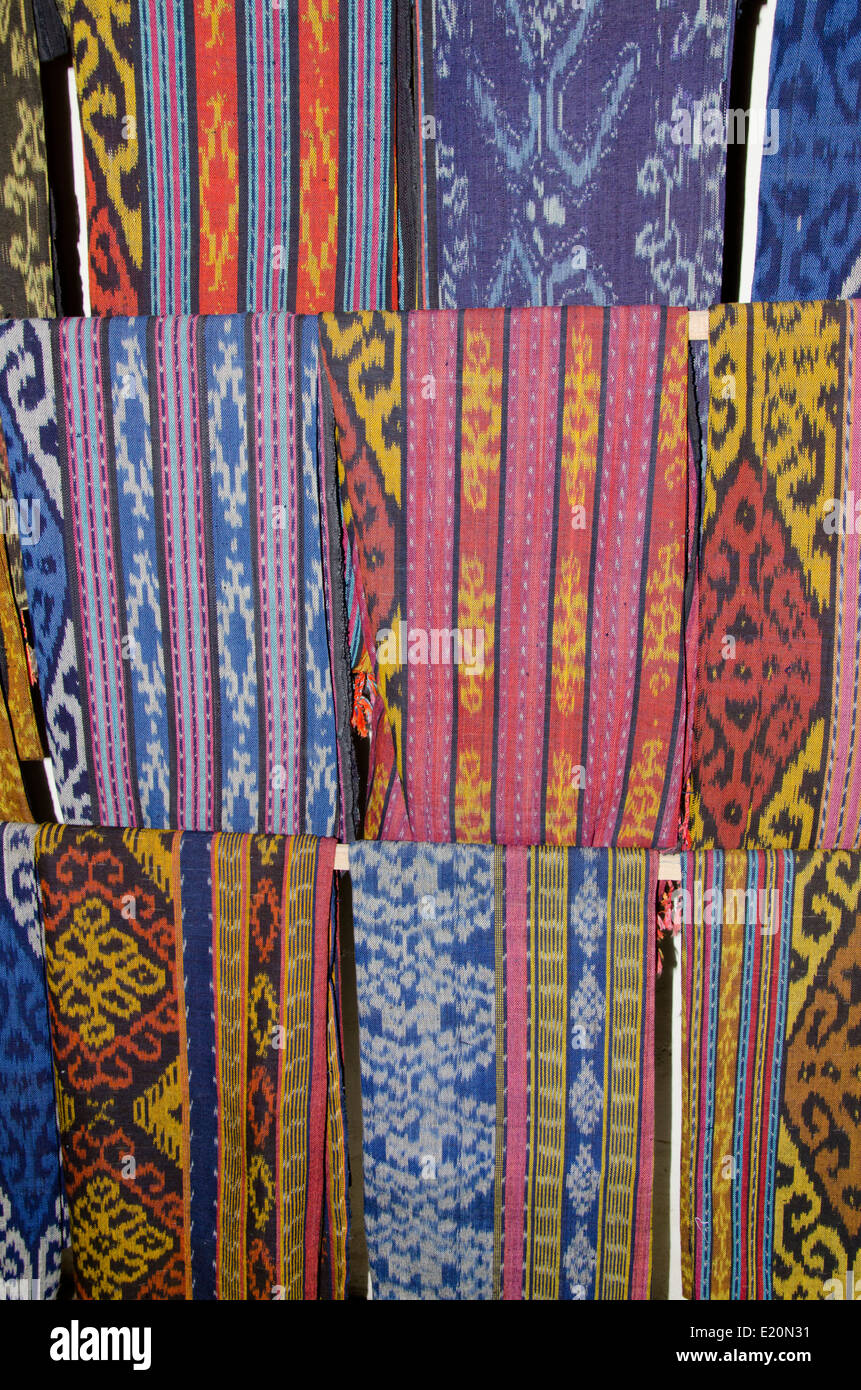Indonesia, Island of Lombok, Sukarare. Famous craft village known for high quality hand-woven 