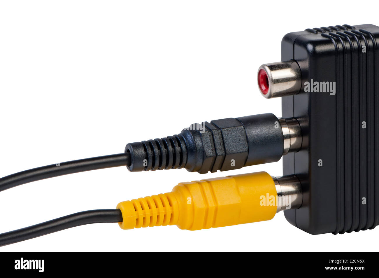 Video cable in adapter isolated. Stock Photo