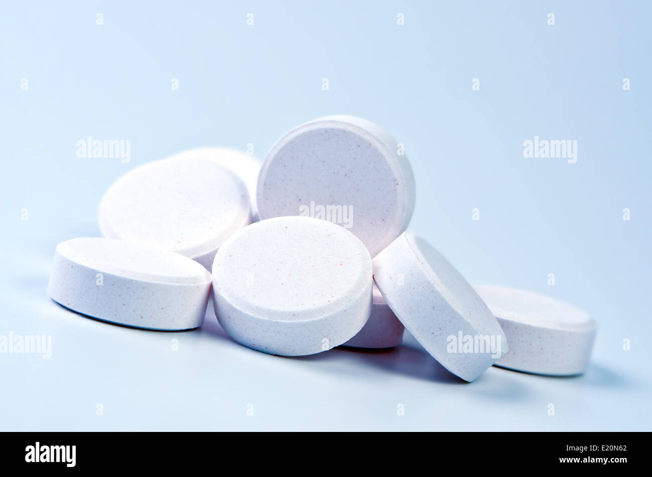 Heap of tablets close up. Stock Photo