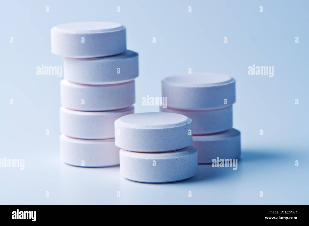 Stack of tablets close up. Stock Photo