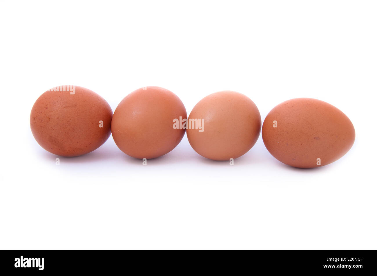 four eggs on white Stock Photo