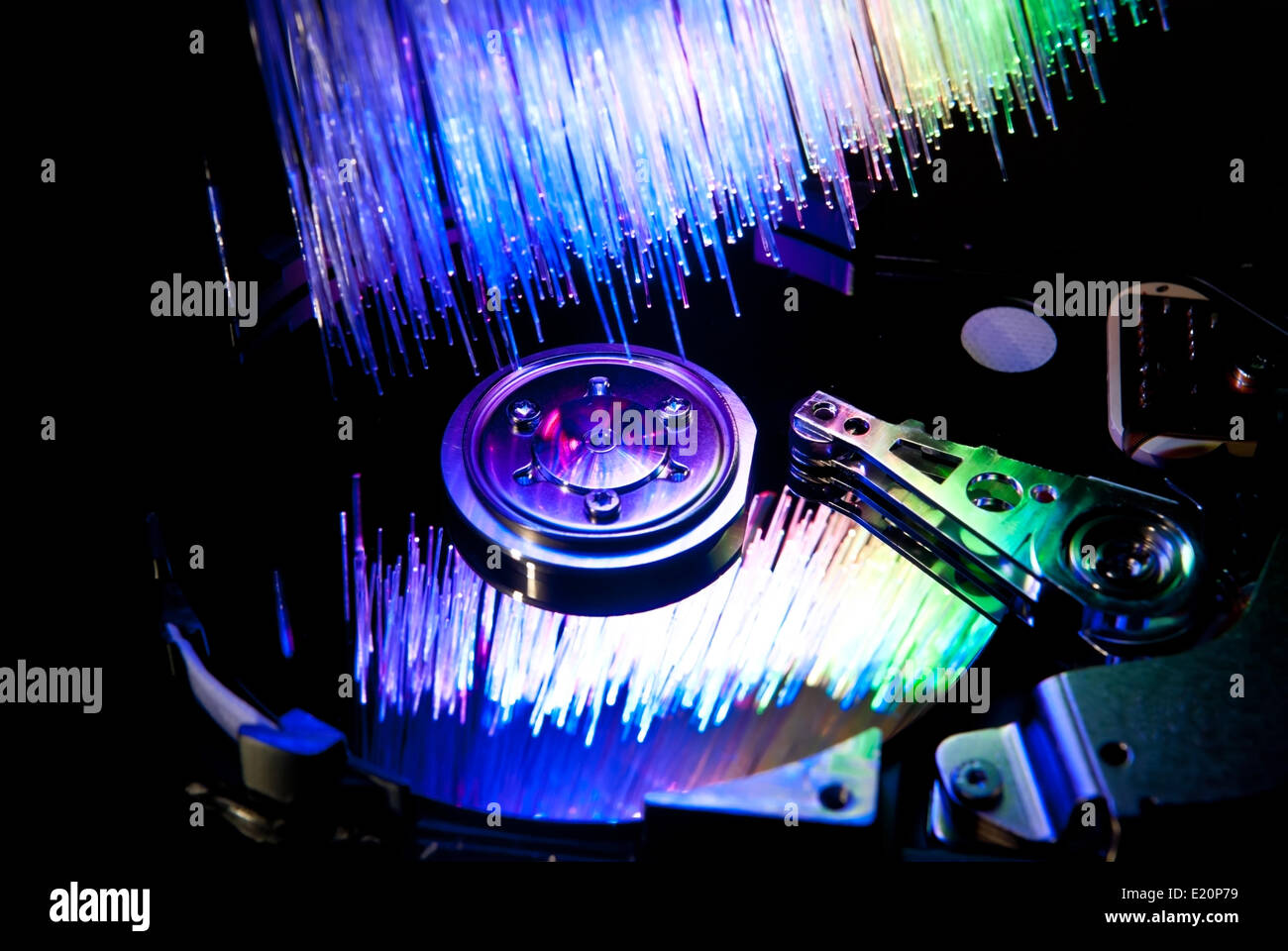 Micro Disc Open Opened hard disc Stock Photo - Alamy