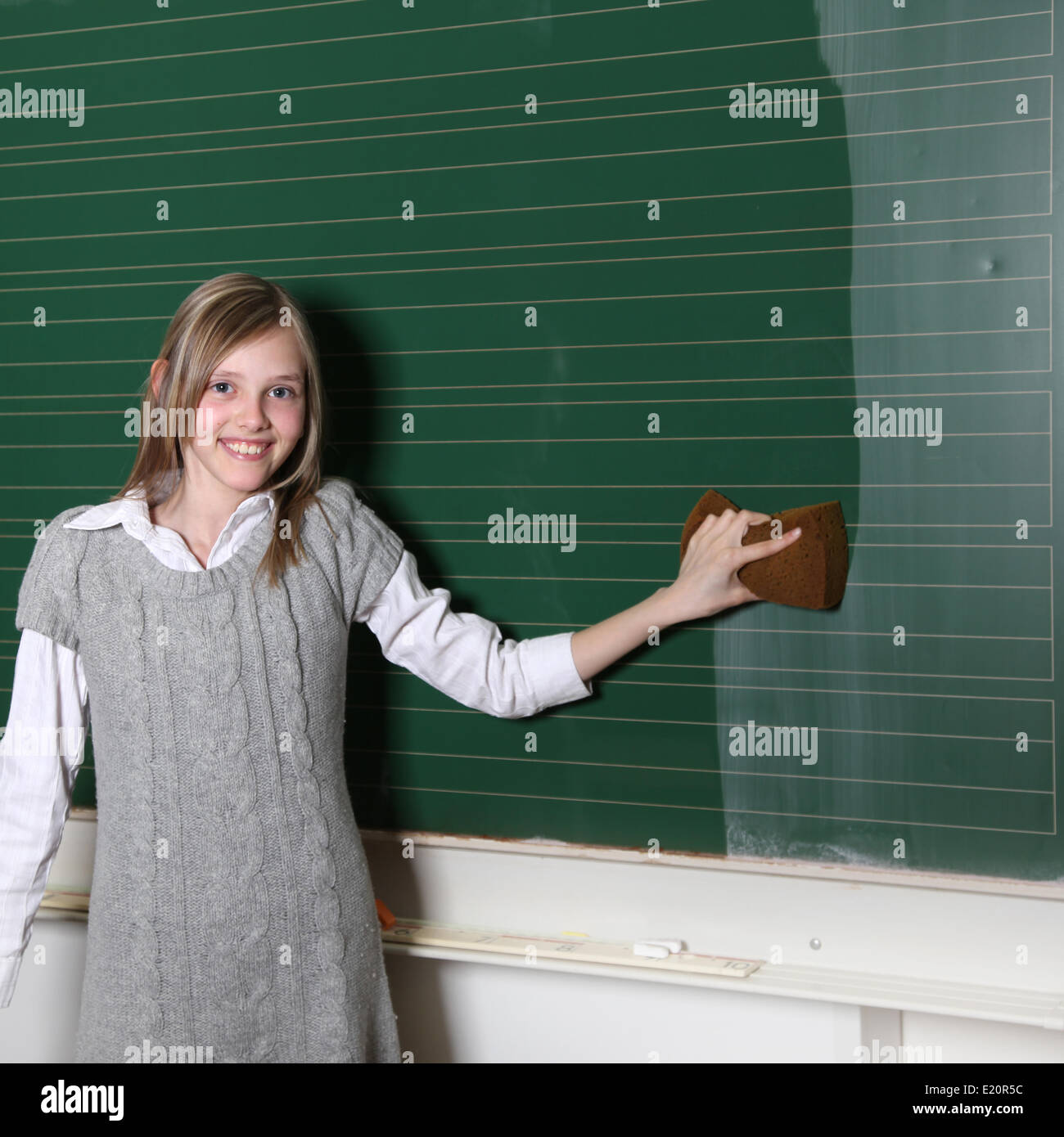 School girls at the school board - square Stock Photo - Alamy