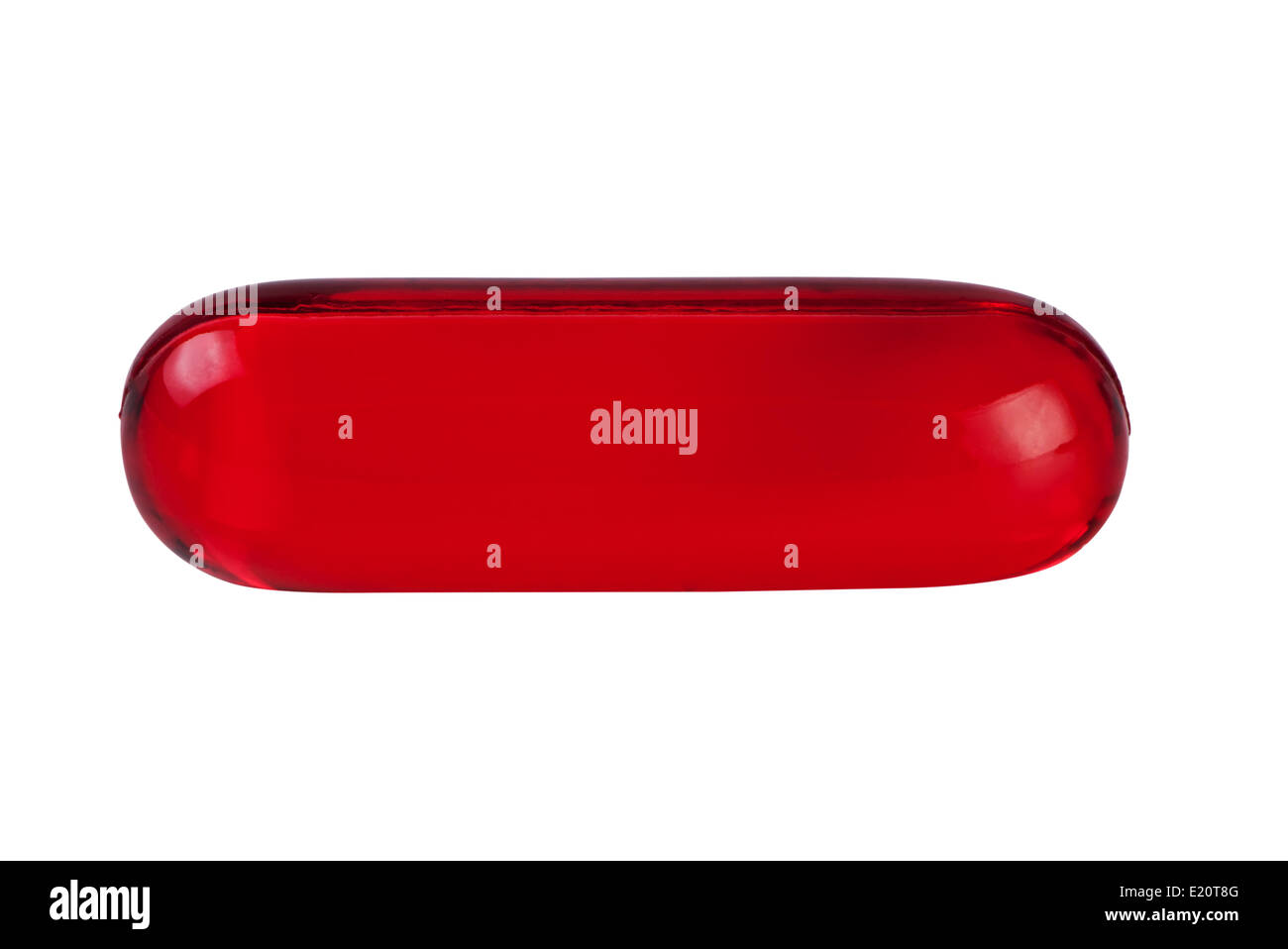Red pill close up isolated on white Stock Photo Alamy
