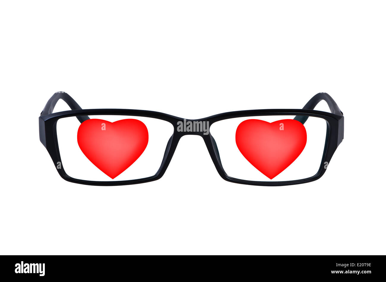 Eye glasses with hearts isolated. Stock Photo