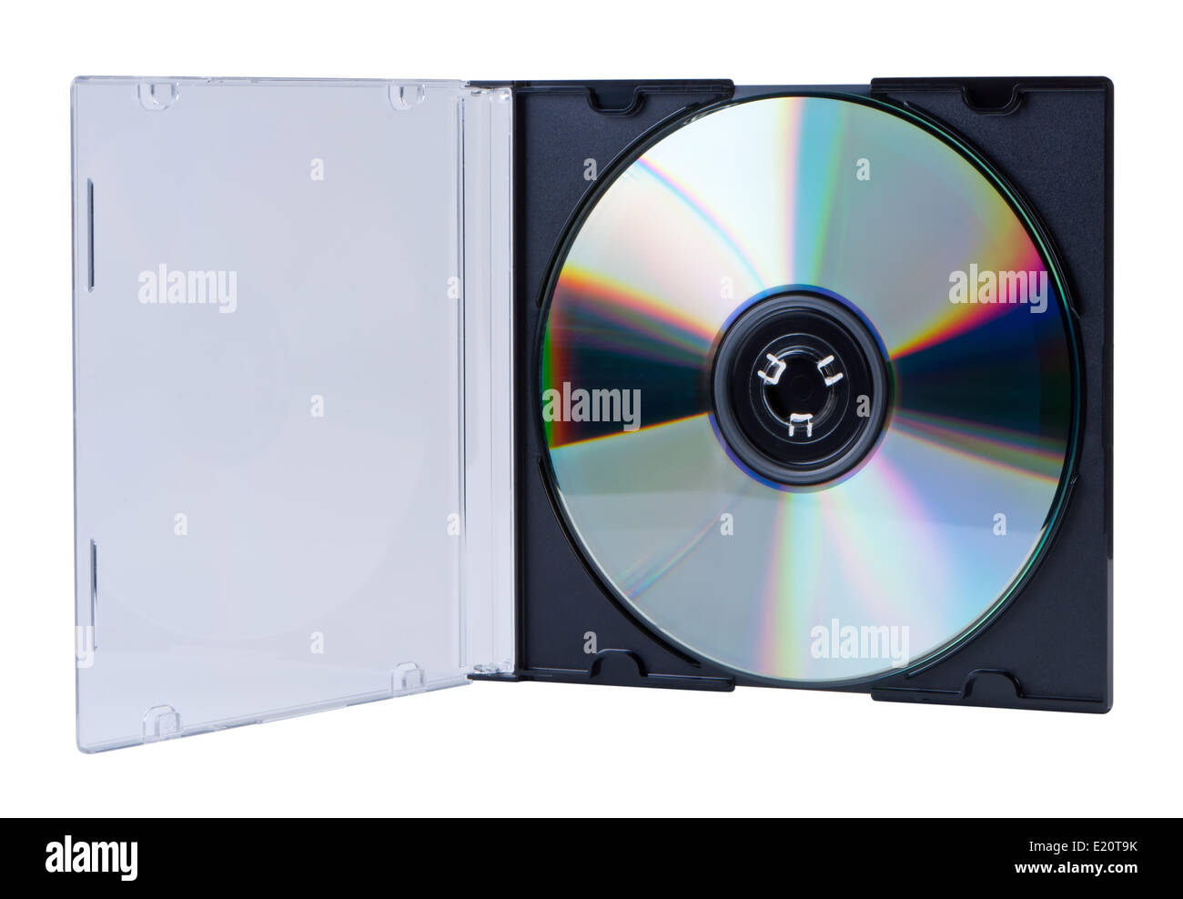 CD in the open box isolated. Stock Photo