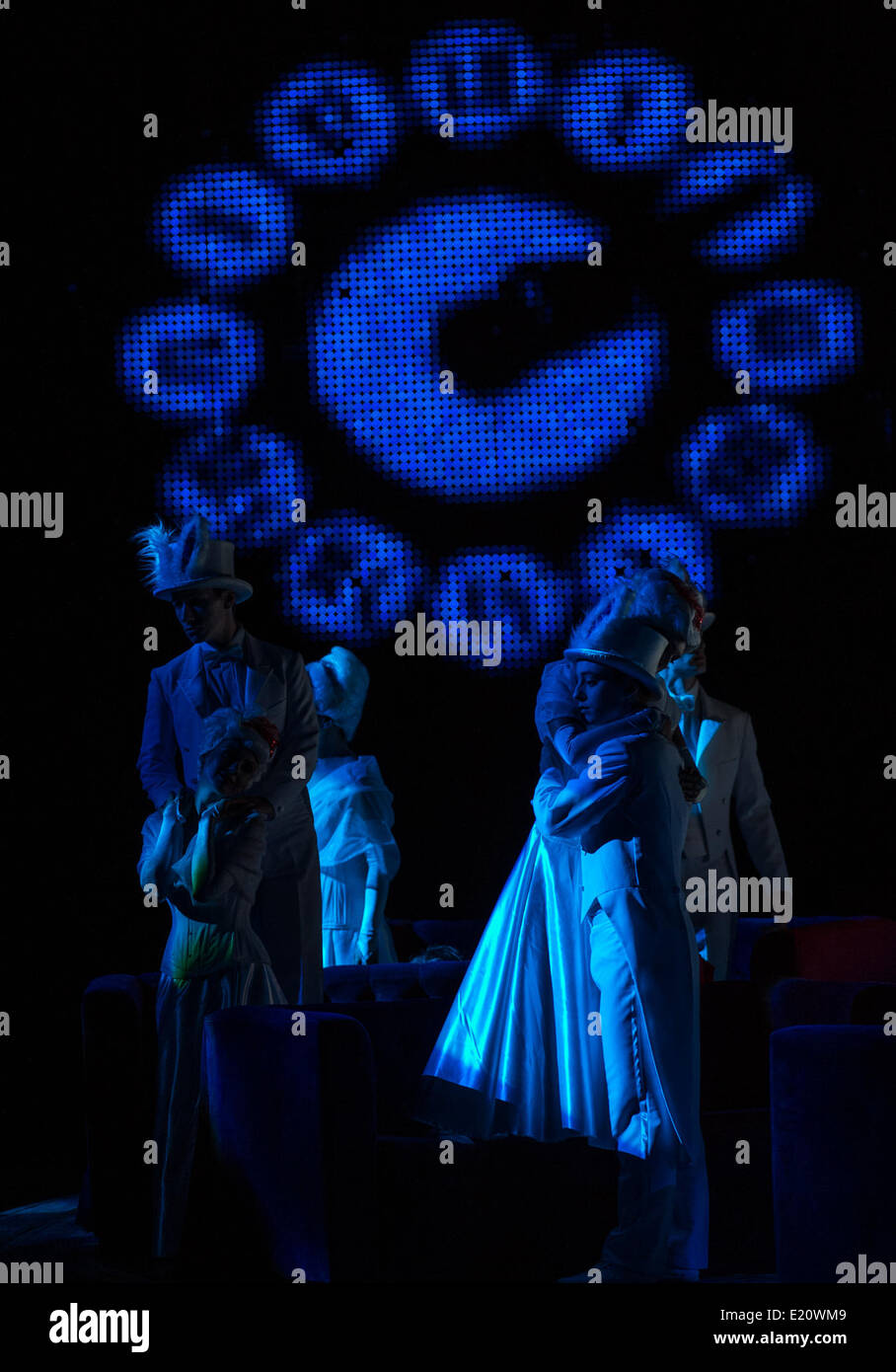 Masada, Israel. 11th June, 2014. Artists perform the opera 